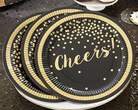Thumbnail for Gold Foil Cheers 9 in. Premium Paper Plates - Party Time (Set of 8) Alternate Image 2, Kate Aspen | Paper Plate