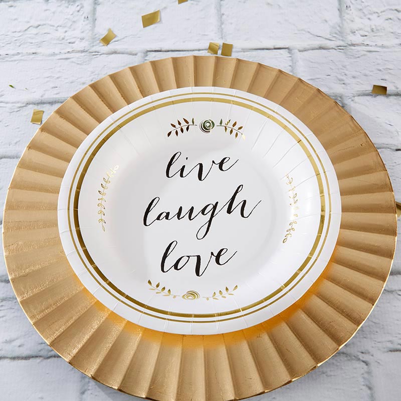 Live, Laugh, Love 9 in. Paper Plates (Set of 8)