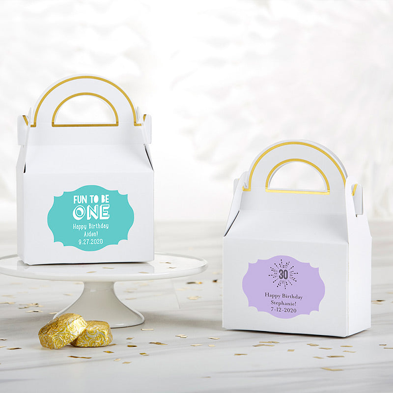 Personalized Gable Favor Box - Birthday (Set of 12)