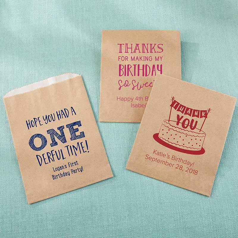 Personalized Kraft Goodie Bag - Kids Birthday (Set of 12)