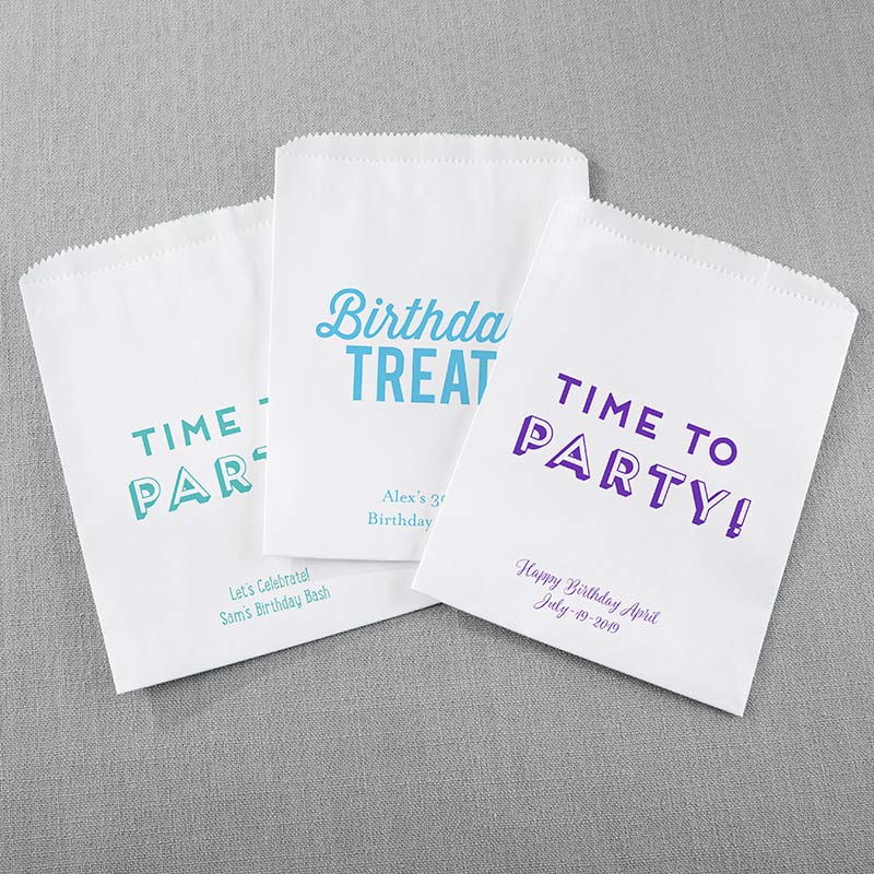 Personalized White Goodie Bag - Boozy Birthday (Set of 12)