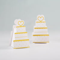 Thumbnail for Gold Wedding Cake Favor Box (Set of 12) Main Image, Kate Aspen | Favor Box