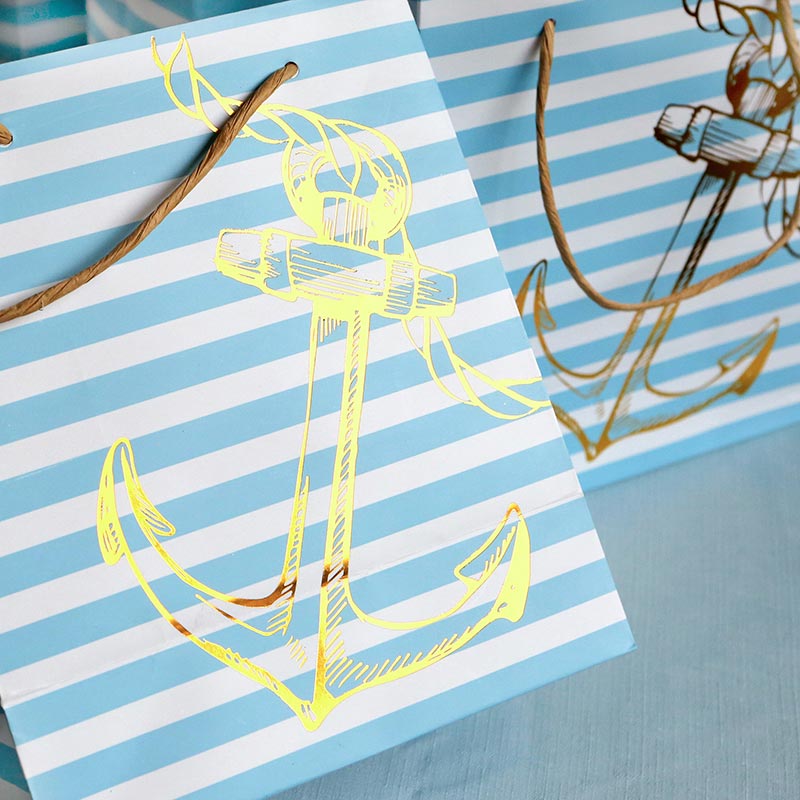 Nautical Anchor Striped Welcome Bag (Set of 6)