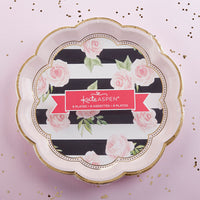 Thumbnail for Floral Striped 9 in. Paper Plates (Set of 8)