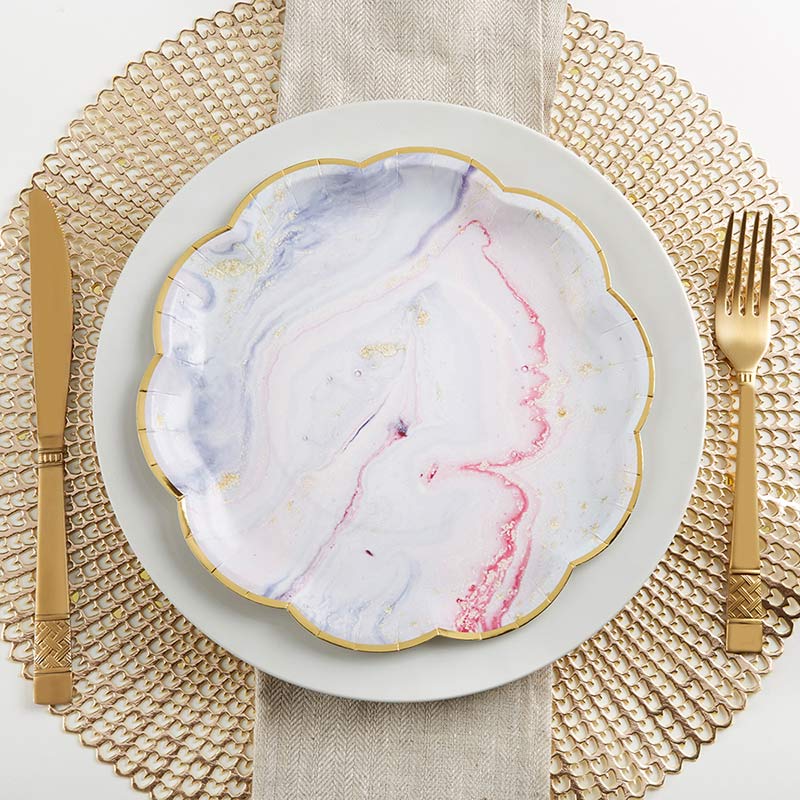 Marbleized 9 in. Paper Plates (Set of 8)