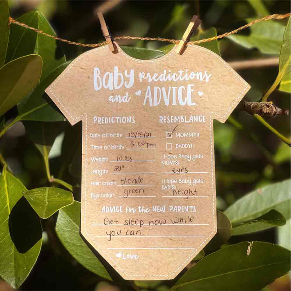 Baby Shower Prediction Advice Card - Onesie Shape (Set of 50) Alternate Image 2, Kate Aspen | Games and Advice Cards