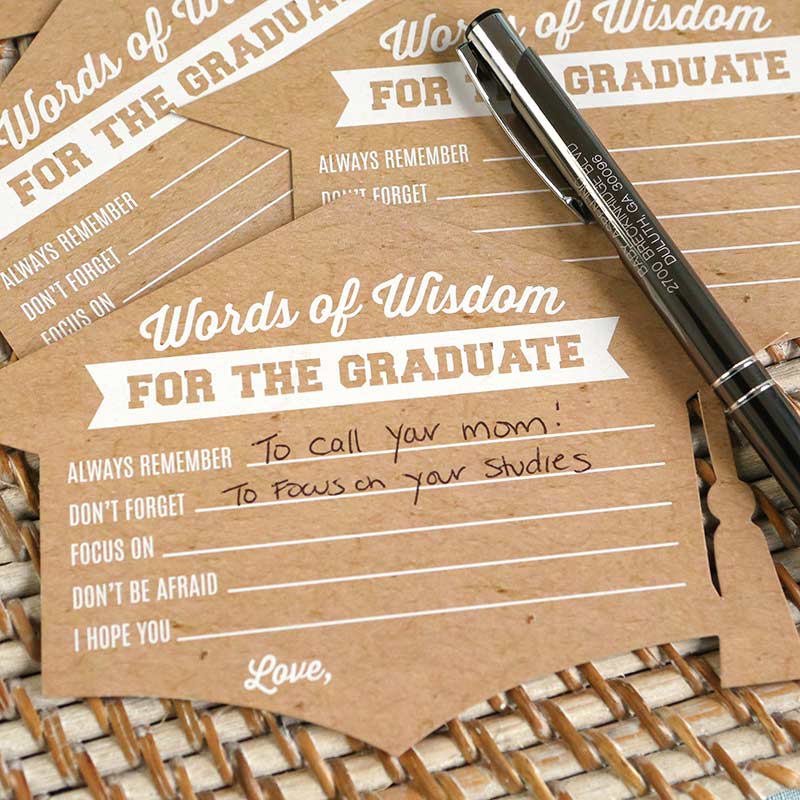 Graduation Advice Card - Cap Shape (Set of 50)