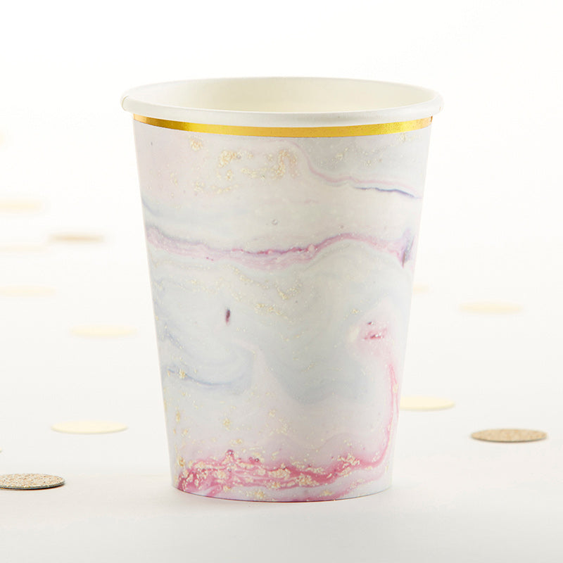 Marbleized 8 oz. Paper Cups (Set of 8)