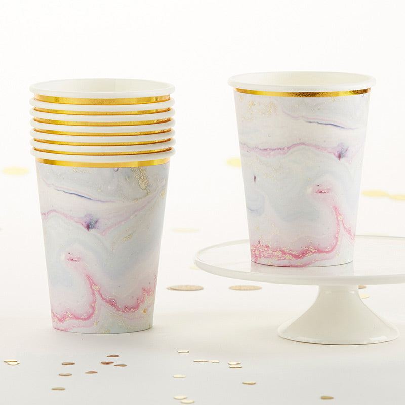 Marbleized 8 oz. Paper Cups (Set of 8)