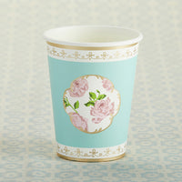 Thumbnail for Tea Time Whimsy 8 oz. Paper Cups - Blue (Set of 8)