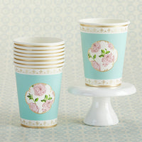 Thumbnail for Tea Time Whimsy 8 oz. Paper Cups - Blue (Set of 8)
