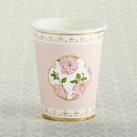 Thumbnail for Tea Time Whimsy 8 oz. Paper Cups - Pink (Set of 8)