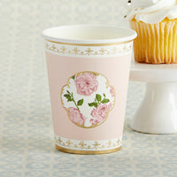 Thumbnail for Tea Time Whimsy 8 oz. Paper Cups - Pink (Set of 8)