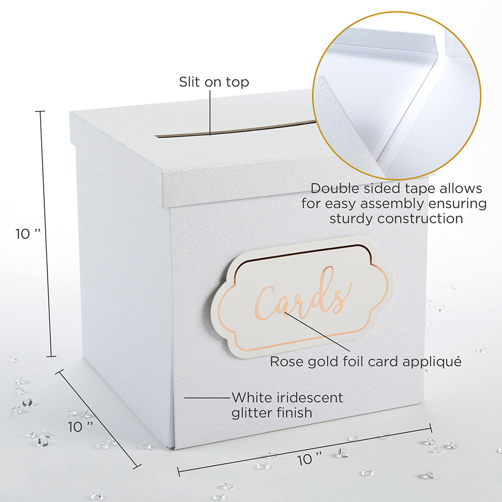 White Glitter Card Box