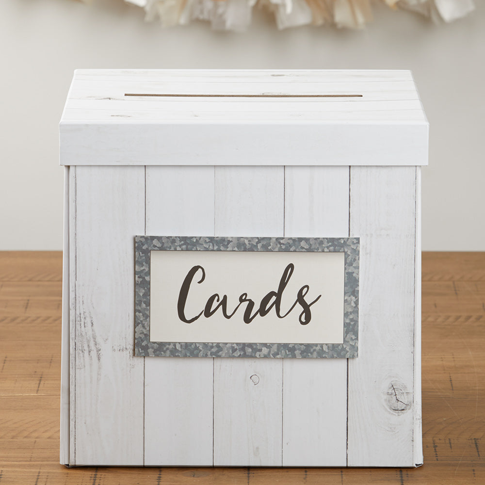 Rustic White Wood Card Box Alternate Image 6, Kate Aspen | Card Box