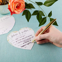 Thumbnail for Floral Wedding Advice Card - Heart Shape (Set of 50)