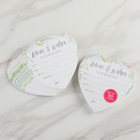 Thumbnail for Floral Wedding Advice Card - Heart Shape (Set of 50)
