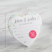 Thumbnail for Floral Wedding Advice Card - Heart Shape (Set of 50)