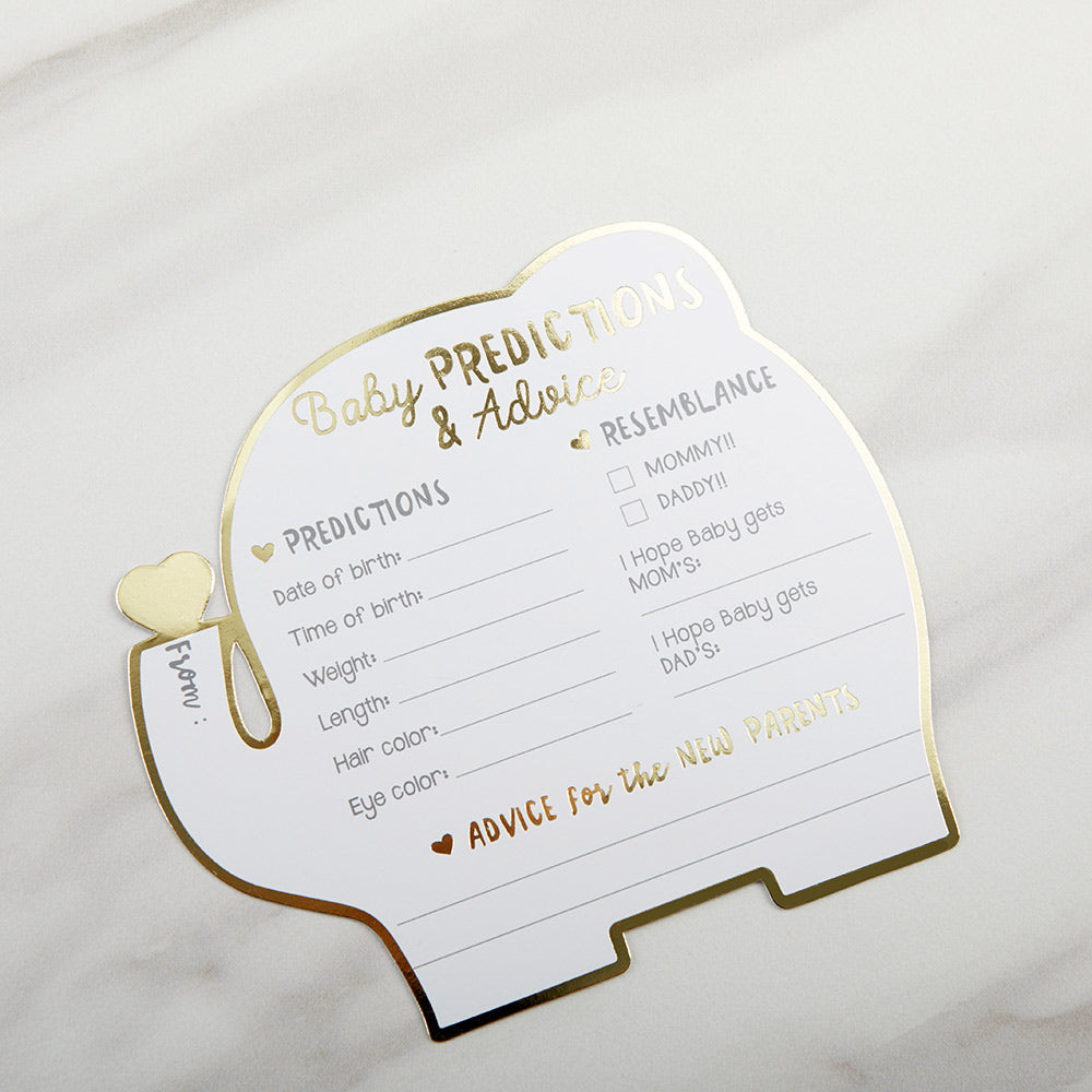 Baby Shower Prediction Advice Card - Elephant (Set of 50)