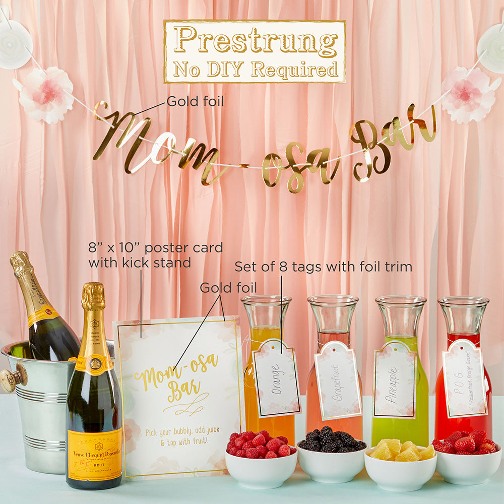 MOM-osa Bar:a fun mimosa bar for a baby shower or Mother's Day