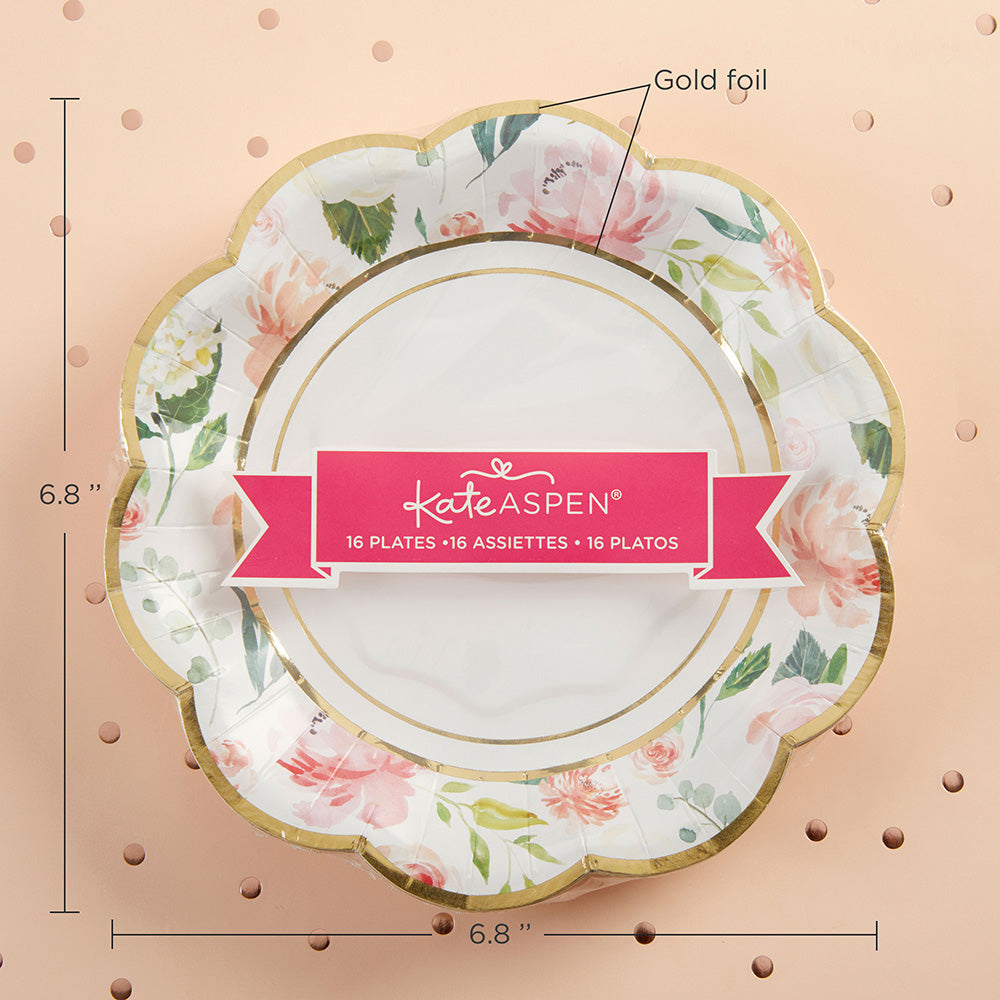 Team Bride Floral Paper Plate Set - Set of 8, Women's, Size: One Size