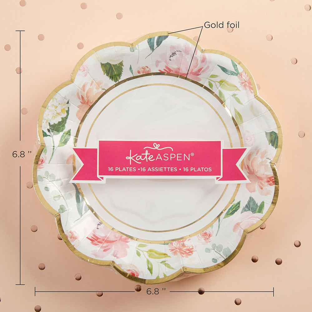 Floral 7 in. Premium Paper Plates (Set of 16) Alternate Image 5, Kate Aspen | Paper Plate