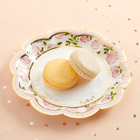 Tea Time Whimsy 7 in. Premium Paper Plates - Pink (Set of 16) Main Image, Kate Aspen | Paper Plate