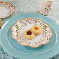 Thumbnail for Tea Time Whimsy 7 in. Premium Paper Plates - Pink (Set of 16) Alternate Image 3, Kate Aspen | Paper Plate