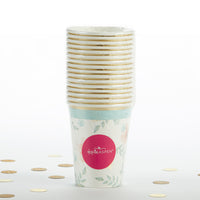Thumbnail for Geometric Floral 8 oz. Paper Cups (Set of 16) Alternate Image 2, Kate Aspen | Cups