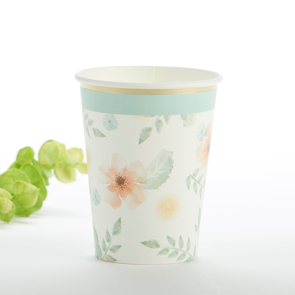 Geometric Floral 8 oz. Paper Cups (Set of 16) Alternate Image 3, Kate Aspen | Cups