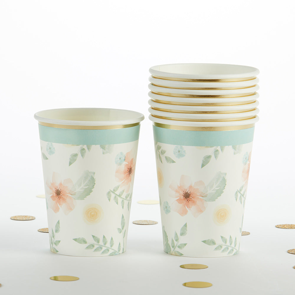 Geometric Floral 8 oz. Paper Cups (Set of 16) Alternate Image 5, Kate Aspen | Cups
