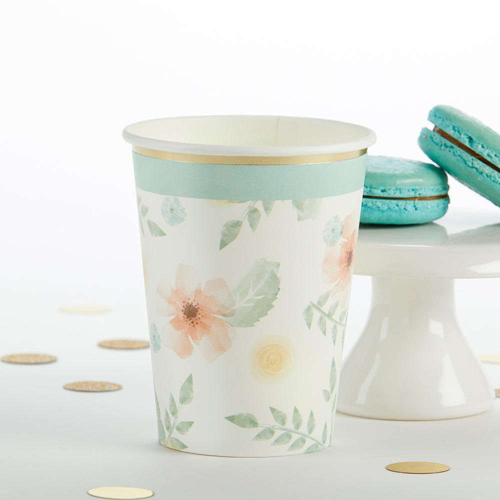 Geometric Floral 8 oz. Paper Cups (Set of 16) Alternate Image 7, Kate Aspen | Cups