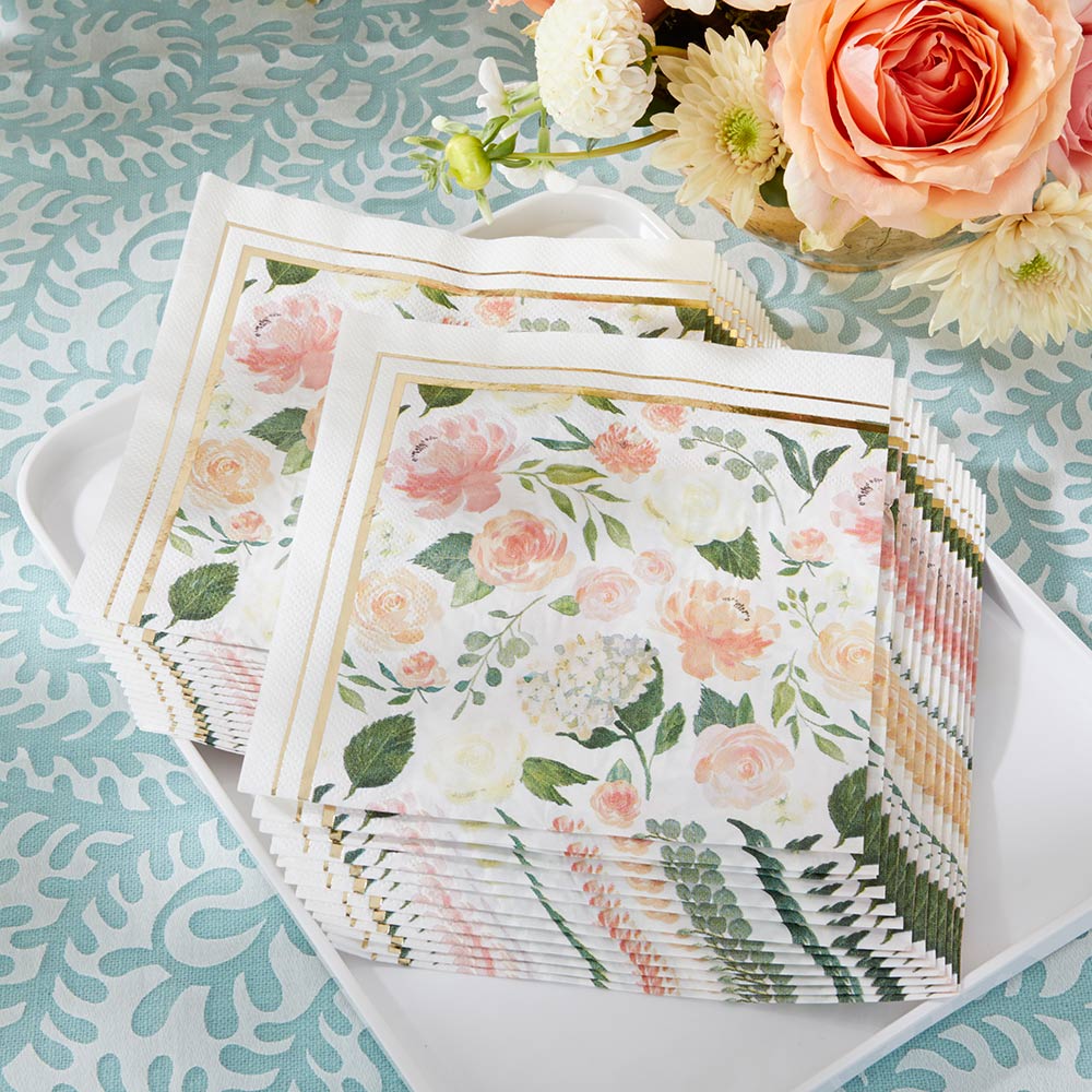 Pink Floral Paper Napkins