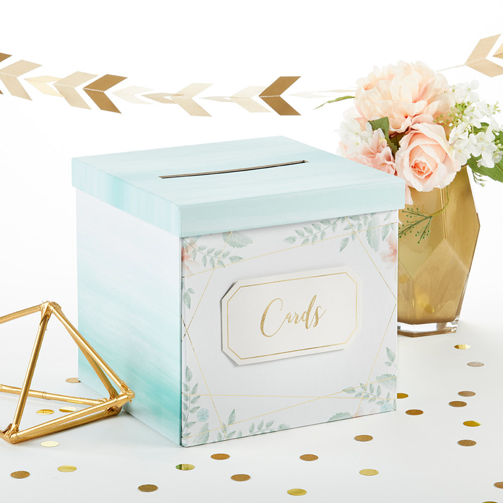 Geometric Floral Card Box Main Image, Kate Aspen | Card Box