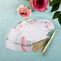 Thumbnail for Floral Wedding Advice Card - Teapot Shape (Set of 50)