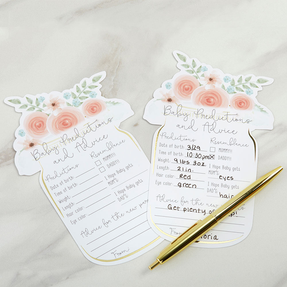 Floral Baby Shower Advice Card - Mason Jar (Set of 50)