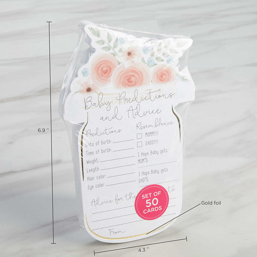 Floral Baby Shower Advice Card - Mason Jar (Set of 50)