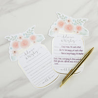 Thumbnail for Floral Wedding Advice Card - Mason Jar (Set of 50)