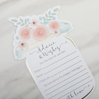 Thumbnail for Floral Wedding Advice Card - Mason Jar (Set of 50)