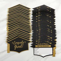 Thumbnail for Graduation Advice Card - Gold Glitter Cap Shape (Set of 50)