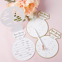 Thumbnail for White Bridal Shower Game Card with Gold Foil - Ring Shape (Set of 30)