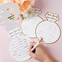 Thumbnail for White Bridal Shower Game Card with Gold Foil - Ring Shape (Set of 30)