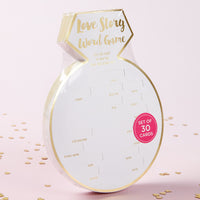 Thumbnail for White Bridal Shower Game Card with Gold Foil - Ring Shape (Set of 30)