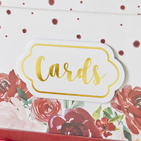 Thumbnail for Burgundy Blush Floral Collapsible Card Box Alternate Image 2, Kate Aspen | Card Box