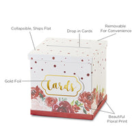 Thumbnail for Burgundy Blush Floral Collapsible Card Box Alternate Image 6, Kate Aspen | Card Box