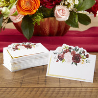 Thumbnail for Burgundy Blush Floral Tent Place Card (Set of 50) Alternate Image 3, Kate Aspen | Place Card Holders & Frames