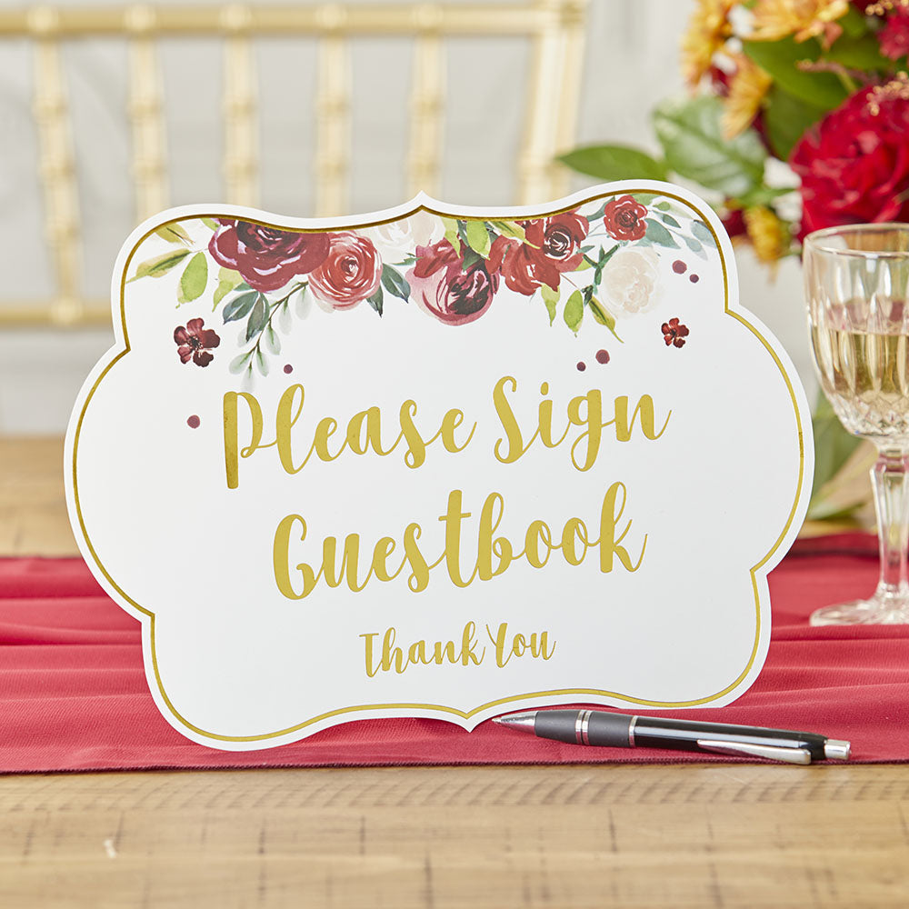 Burgundy Blush Floral Party Décor Sign Kit (Set of 8) Alternate Image 7, Kate Aspen | Banners & Signs