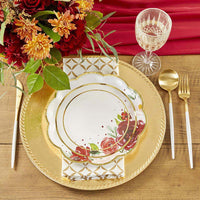 Thumbnail for Burgundy Blush Floral 9 in. Premium Paper Plates (Set of 16)