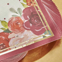 Thumbnail for Burgundy Blush Floral 2 Ply Paper Napkins (Set of 30) Alternate Image 3, Kate Aspen | Reception Decor