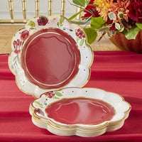 Thumbnail for Burgundy Blush Floral 7 in. Premium Paper Plates (Set of 16) Alternate Image 4, Kate Aspen | Paper Plate